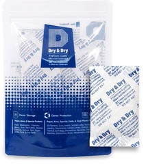 30 Gram Pack of 10 Dry&Dry Silica Gel Packets Desiccant 30 Gram, White