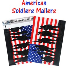 10×13 Patriotic Poly Mailers, Designer Shipping Custom Boutique Flag Envelopes