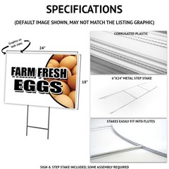 Signmission Farm Fresh Eggs 5 Pack Of 18 X 24 Yard Your Included Image On Both