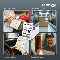 4×6 Thermal Labels, Shipping Stickers, 500 Labels/Fanfold Perforated, Compati…