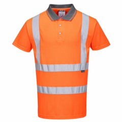 Portwest RT22 High Visibility Reflective Short Sleeve Safety Polo Shirt Orange