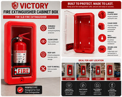 Victory Fire Extinguisher Cabinet Box Red Plastic Cover Case for 5LB FE New
