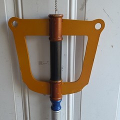 Crane Hoist Lifting Tool w/ Chain Attachment, Metal Frame Bracket Yellow/Gray