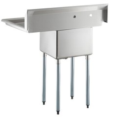 24″W x 38″L Stainless Steel One Compartment Utility Sink with Right Drainboard