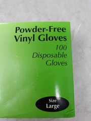 Noble 394365L Powder-Free Vinyl Disposable Gloves, Large