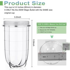2 PCS 3.2 inches x x 5.9 inches, 2 16 Ounce Jar Cups
