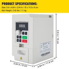 VEVOR 3KW 4HP Variable Frequency Drive VFD 1 To 3 Phase Converter 220V RS485
