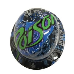 full brim hard hat custom hydro dipped IN BLUE BANDANNA WITH POISON LOGO