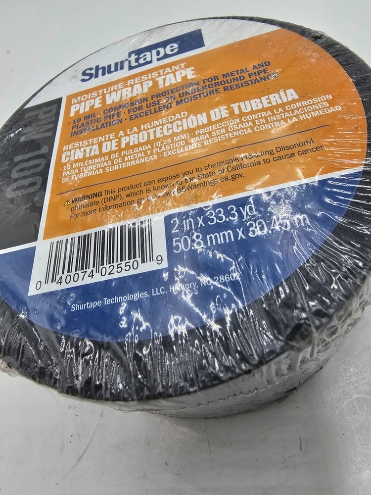 Shurtape 2 in. x 33.3 yds Moisture-Resistant Pipe Wrap Tape PW-100