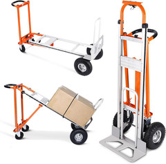 EASYBERG 4-In-1 Heavy Duty Folding Hand Truck – 770 Lbs Capacity, 10″ Wheels