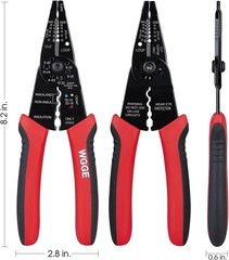 WGGE WG-015 Professional 8-inch Wire Stripper/wire crimping tool, Wire Cutter, W