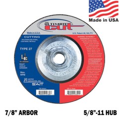 SAIT Type 27 (42) Ultimate Cut 4-1/2″ x .045 x 5/8″-11 Hub Cutting Wheels QTY 10