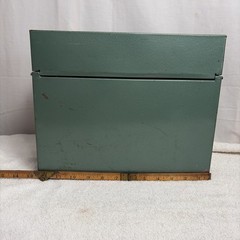 Vintage Porta File Box Metal File Storage Home Office Organizer Key Under Label!