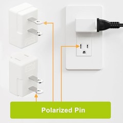 1PC NEMA 1-15P to 1-15R Polarized 2-Prong Right Angle AC Adapter White