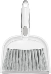 NACENA Small Dust Pan and Brush Set, Mini Broom 1-Pack, Grey White