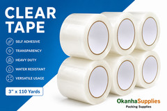 6 Rolls Clear Packing Tape 3″ x 110 Yards Heavy Duty Shipping Tape