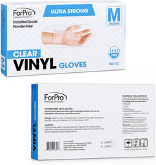 Forpro Disposable Vinyl Gloves, Industrial Grade, Powder & Latex Free, Non-Steri
