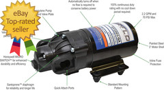 EF2200-QA-BOX 2.2GPM 12V Diaphragm Pump-Quick Attach Port, Black