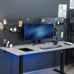 VIVO Dual Steel Clamp-on 60″ x 24″ Desktop Pegboard, Magnetic Privacy Panel
