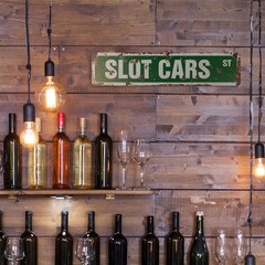 SLOT CARS Vintage Style Street Sign Metal Plastic race slotcar trucks collector