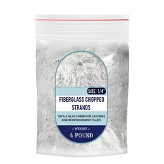 1/4″ Chopped Glass Fiber Strands – 4 Pound 100% E-Glass Fiber