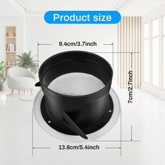 4 Inch Soffit Vents Round Vent Cover with Built-in Fly Screen for 1pack 100mm