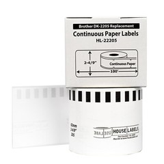 1 to 100 Rolls – Non-OEM Fits BROTHER DK-2205 Labels or REUSABLE FRAME
