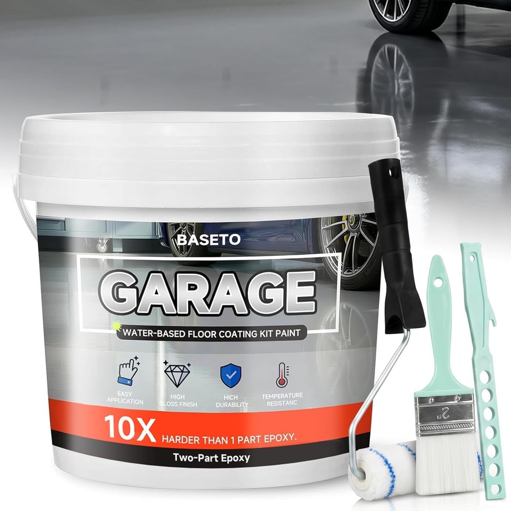 Garage Floor Epoxy Kit, Epoxy Floor Paint with Tools, Epoxy Coating for Concr…