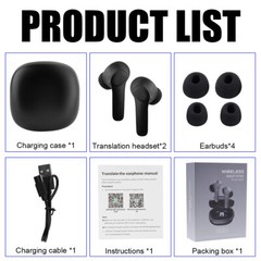 Translator Earbuds 144 Languages Real Time Online OffLine Bluetooth Translation