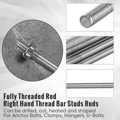 8/32 Inch 4mm Threaded Rod with Hex Nuts 4mm Stainless Steel Threads Studs Rods