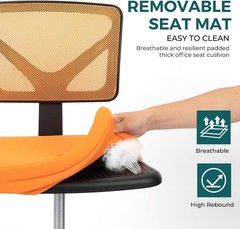 Compact Orange Desk Chair with Adjustable Height & Mesh Back – Modern Style