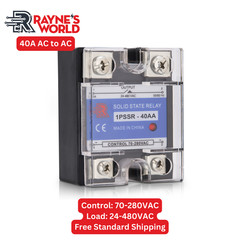 40 Amp AA Solid State Relay SSR – AC to AC – 70-280VAC Control – 24-480VAC Load
