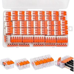 90Pcs For Wago 221 Lever Nuts Compact Splicing Wire Connectors – 2/3/5 Terminal