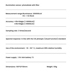 Light Meter Digital Illuminance Meter Luxmeter Luminometer Photometer 200000Lux