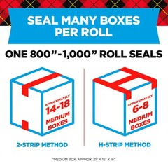 1.88 In. X 66.7 Ft. Heavy Duty Shipping Packaging Tape (6-Pack with Dispenser)