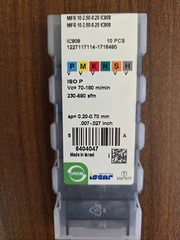 ISCAR INSERTS MIFR 10-2.50-0.20 IC 908, 10PCS