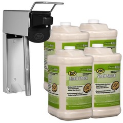 Zep Shell Shock Walnut-Based Pro Hand Cleaner and Zep D-4000 Hand Soap Dispenser