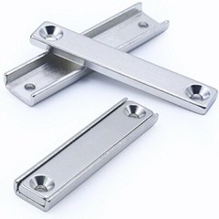 Strong Rectangular Pot Magnets with Counter Bore, 55 lbs(25 KG), Pack of 4