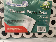2 1/4″ X 85′ THERMAL PAPER 24 ROLLS PREMIUM BPA FREE ROLLS SHRINK WRAPPED ROLLS