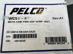 Pelco WCS1-4 Outdoor Single Output 4/26/28 VAC Fused Power Supply, 100-240VAC