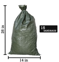 (15) Sandbags for Flooding – Green – Sandbags Empty – Sand Bags – Wholesale Bulk