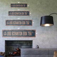 USS SCRANTON SSN 756 Vintage Street Sign us navy ship veteran sailor rustic gift