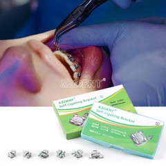 AZDENT Dental Orthodontic Self Ligating Brackets Braces Mini Roth 0.022 Hook 345