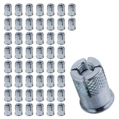 1/2″-3/8″in Mini Drop In Knurled Anchors Zinc Plated Carbon Steel (50 Pack) USA