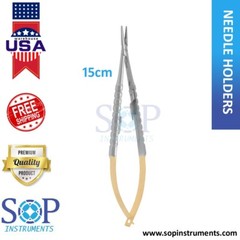 Dental Surgical TC Needle Holder Castroviejo 15 cm Straight by SOP instruments