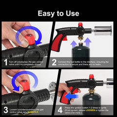 Heavy Duty Propane Torch 3272°F Adjustable Flame Weed Burner BBQ Culinary Torch