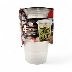 Cambro Round Translucent Food Storage Container with Lids 4 QT – 3 Pack