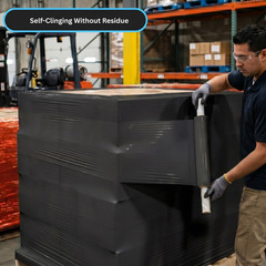 20″ x 1000 FT 80 Gauge Black Extended Core Pallet Stretch Wrap 4 Rolls
