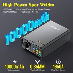 AWithZ 10000mAh Battery Spot Welder 100 Gears Knob Adjustable for 18650 DIY