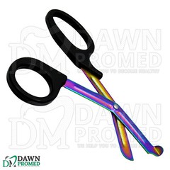 10 EMT Scissors 7.25″ Rainbow Blades with Black Handle Utility Shears German Gr